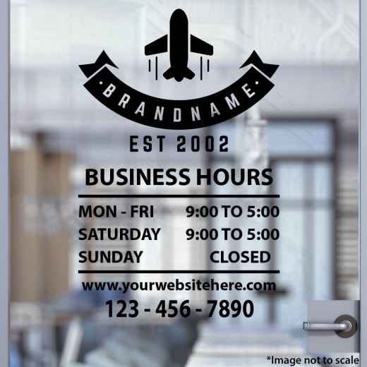 Business Open Hour with Logo Sign Style 19