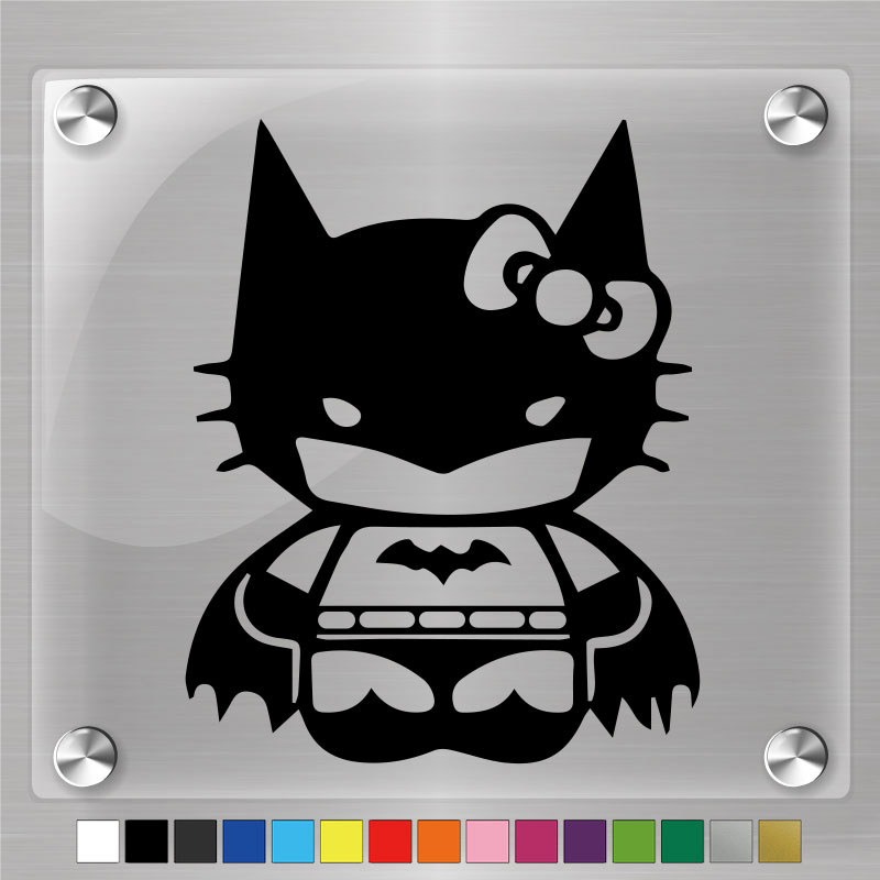 Hello Kitty Batman Funny Vinyl Decal Car Sticker Window bumper Laptop tablet 11" 