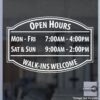 Open Hour Decals, Stickers, Signs | StickerTitans.com