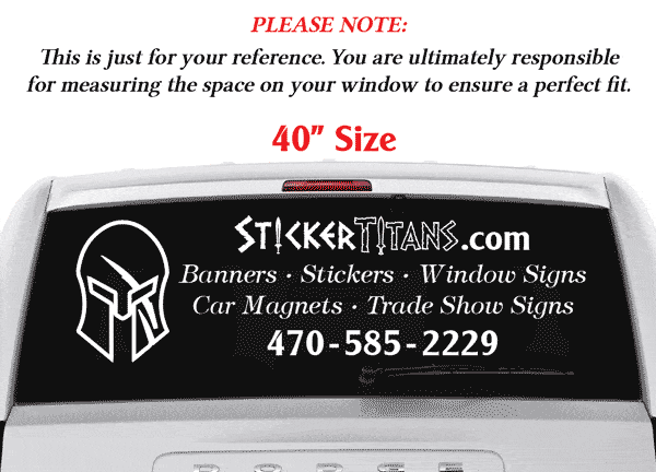 General Representation of Rear Glass Decals | StickerTitans.com