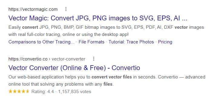 How to Convert a File to Vector Google Result