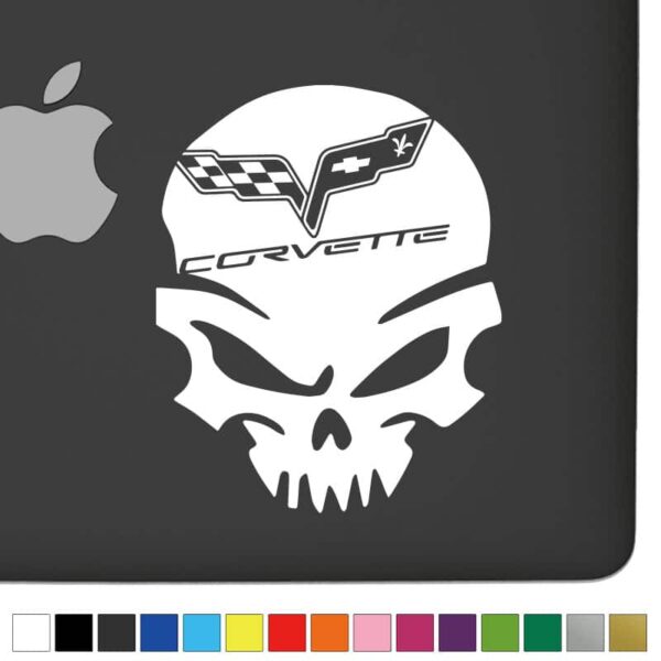 Chevy Corvette Ver.1 Badass Skull Decal - Image 2