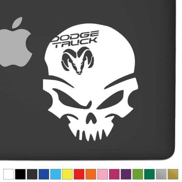 Dodge Truck Ver.1 Badass Skull Decal - Image 2