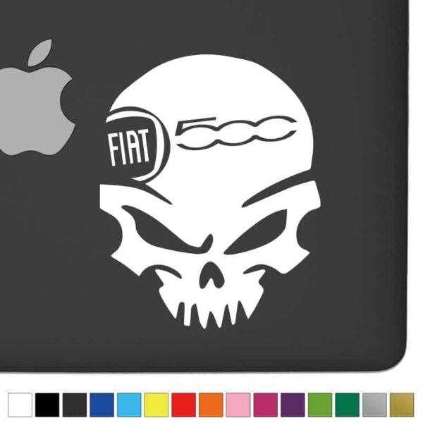 Fiat 500 Ver.1 Badass Skull Decal - Image 2