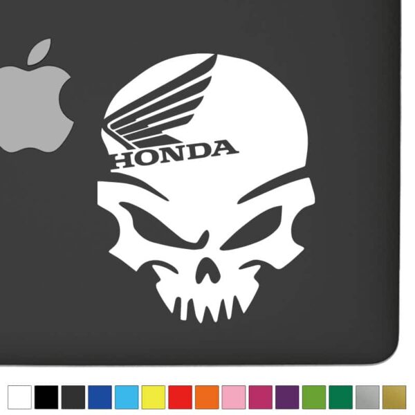 Honda Motorcycle Ver.1 Badass Skull Decal - Image 2