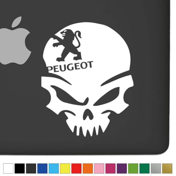 Peugeot Ver.1 Badass Skull Decal - Image 2