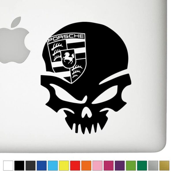 Porsche Ver.1 Badass Skull Decal