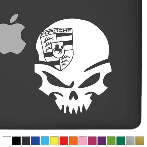 Porsche Ver.1 Badass Skull Decal - Image 2