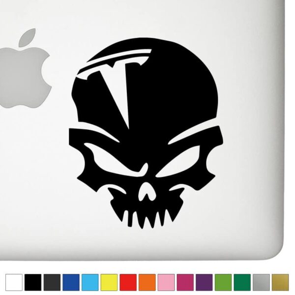 Tesla Ver.1 Badass Skull Decal