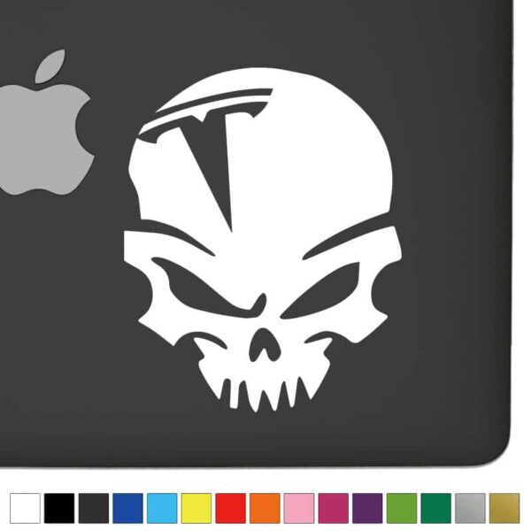 Tesla Ver.1 Badass Skull Decal - Image 2