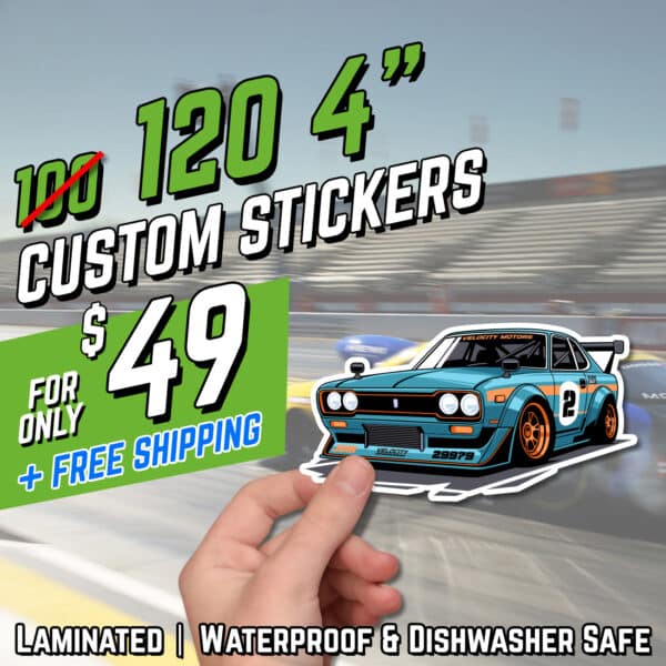 120 4" Stickers for $49