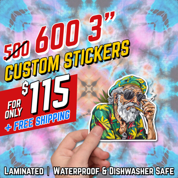 600 3" Stickers for $115